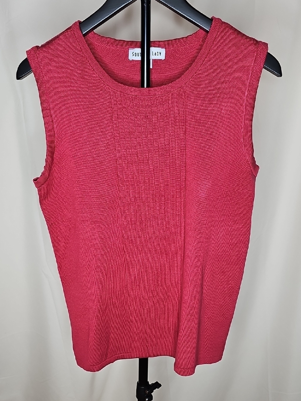 Southern Lady Ribbed Tank Top - Coral